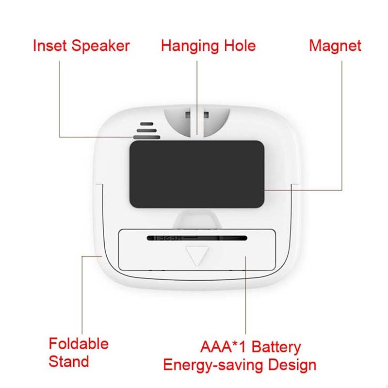 Skaitmeninis virtuvės laikmačio priminimo skystųjų kristalų ekranas su sulankstomu stovu ir magnetinio laiko atskaita, skirta maisto gaminimui, kepimui, sporto salėje