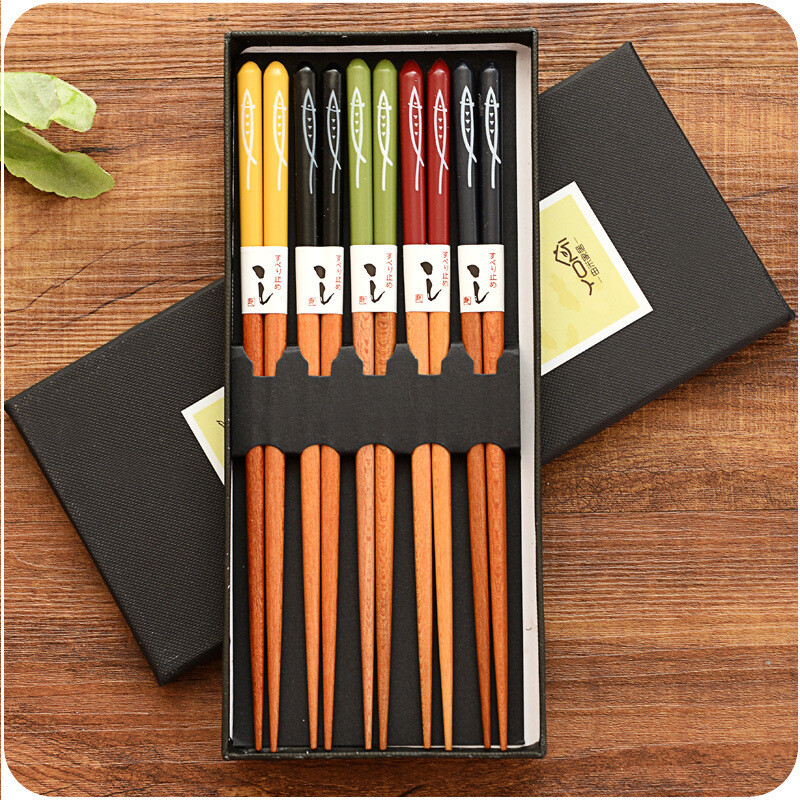 5 pár újrafelhasználható pálcika evőeszközök csúszásmentes pálcikák étkészletek pálcika ajándék konyhai eszközök