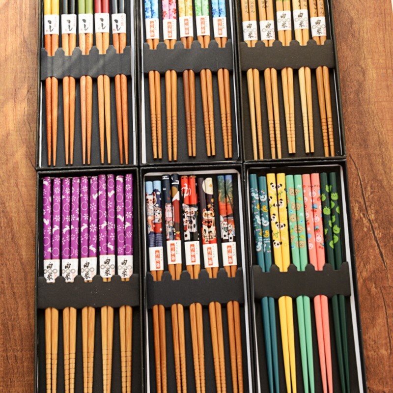 5 pár újrafelhasználható pálcika evőeszközök csúszásmentes pálcikák étkészletek pálcika ajándék konyhai eszközök