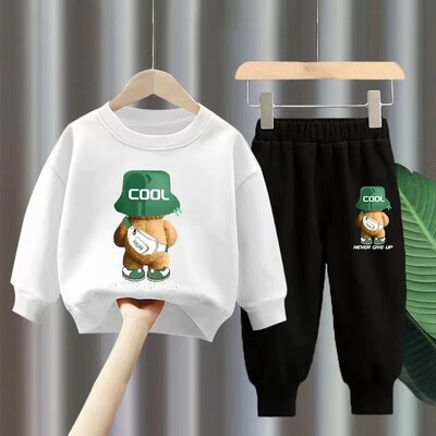 Φθινοπωρινό σετ ρούχων για κοριτσάκι για αγόρια Παιδικό αθλητικό σακίδιο πλάτης αρκουδάκι Φούτερ μπλούζα και παντελόνι 2 τεμάχια φόρμα παιδική φόρμα