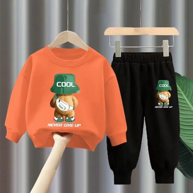 Φθινοπωρινό σετ ρούχων για κοριτσάκι για αγόρια Παιδικό αθλητικό σακίδιο πλάτης αρκουδάκι Φούτερ μπλούζα και παντελόνι 2 τεμάχια φόρμα παιδική φόρμα