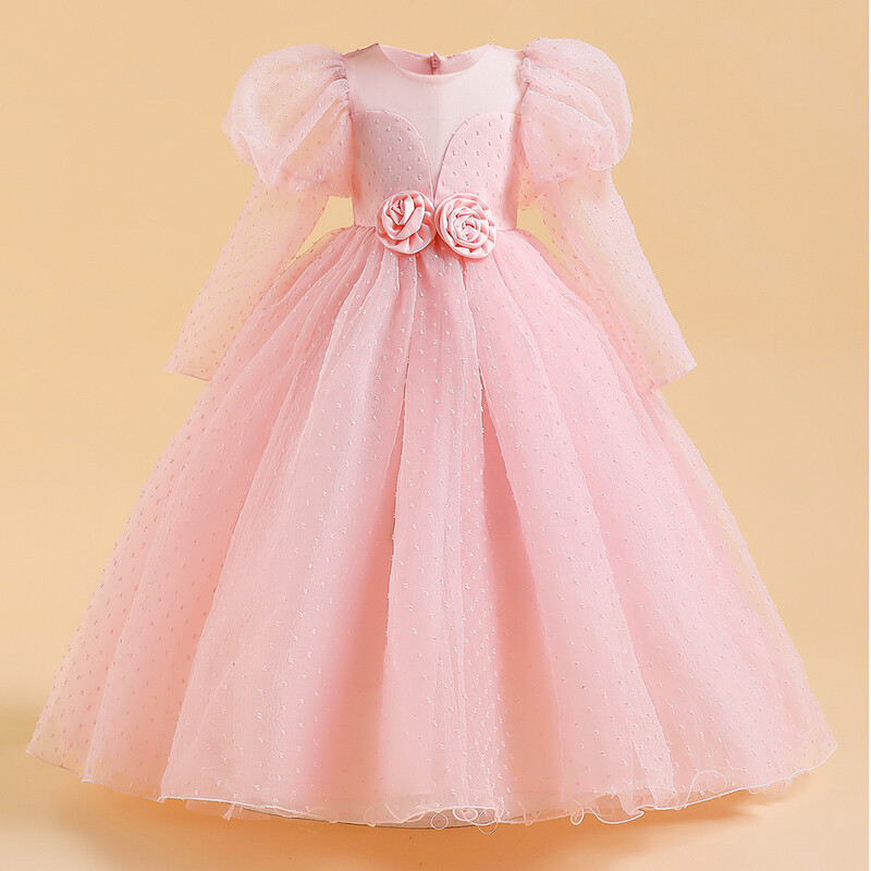 Μακρυμάνικα Λευκά Φορέματα παράνυμφων για Κορίτσια Κοστούμια Νυφικών Φόρεμα για κορίτσια λουλούδια Κομψά βραδινά φορέματα για εφήβους