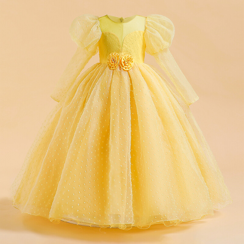 Μακρυμάνικα Λευκά Φορέματα παράνυμφων για Κορίτσια Κοστούμια Νυφικών Φόρεμα για κορίτσια λουλούδια Κομψά βραδινά φορέματα για εφήβους