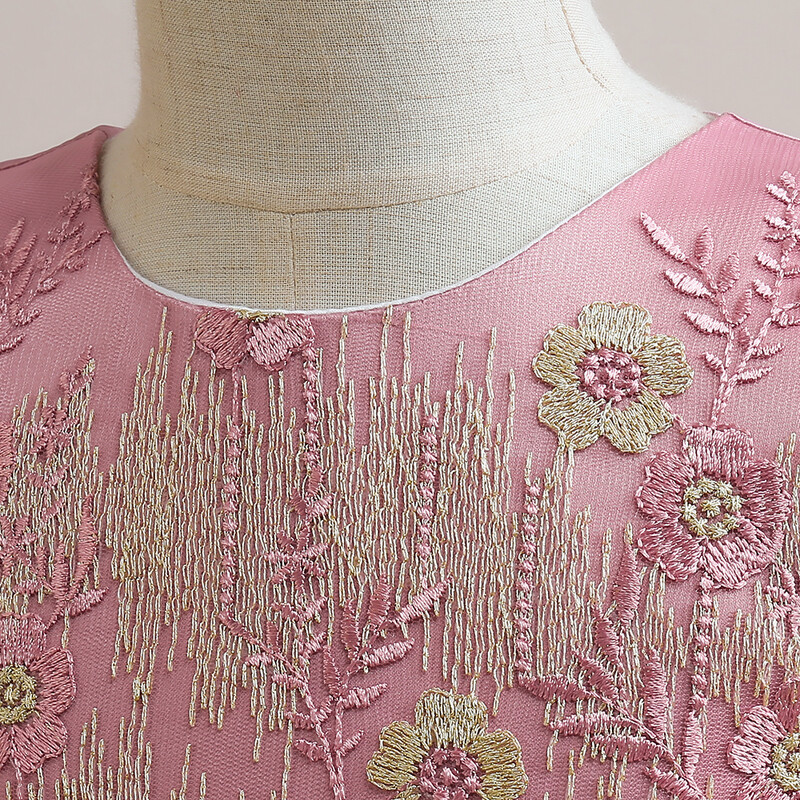 Mergaitės gėlėtos princesės suknelės Kalėdų kostiumų siuvinėjimas Vestuvinė vaikų vakarėlio suknelė mergaitei oficialaus gimtadienio pamergių suknele