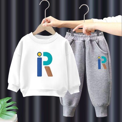 Παιδικά Ρούχα για αγόρια και κορίτσια Φθινοπωρινό μακρυμάνικο μπλουζάκι & παντελόνι 2 τεμαχίων Σετ παιδικά αγόρι & κορίτσι στάμπες αθλητικές φόρμες