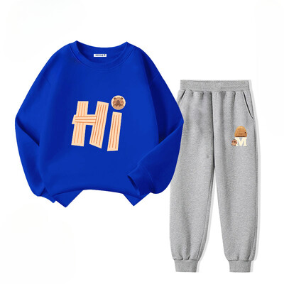Rudens vaikų berniukų rūbų rinkinys Vaikų mergaičių mados raidėmis marginti megztiniai Viršus ir kelnės apačioje 2vnt Apranga Sportiniai kostiumai