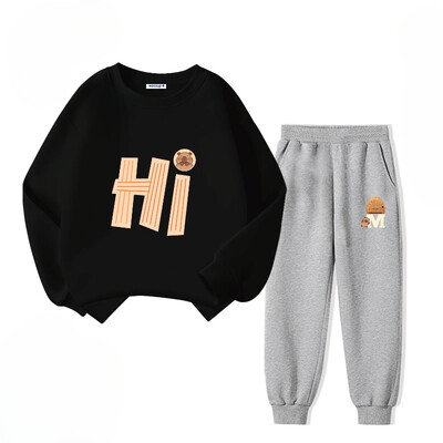 Rudens vaikų berniukų rūbų rinkinys Vaikų mergaičių mados raidėmis marginti megztiniai Viršus ir kelnės apačioje 2vnt Apranga Sportiniai kostiumai