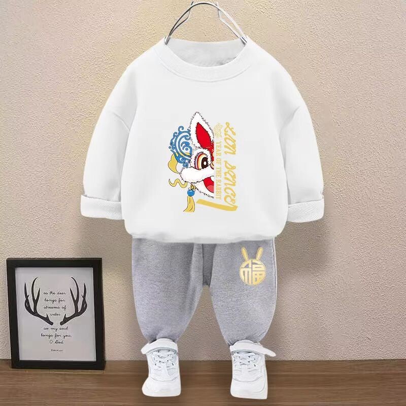 Rudens vaikų mergaičių drabužių rinkinys Vaikų berniukų animacinių filmų marginti megztiniai ir kelnių kostiumas ilgomis rankovėmis marškinėliai viršutiniai apatiniai sportiniai kostiumai