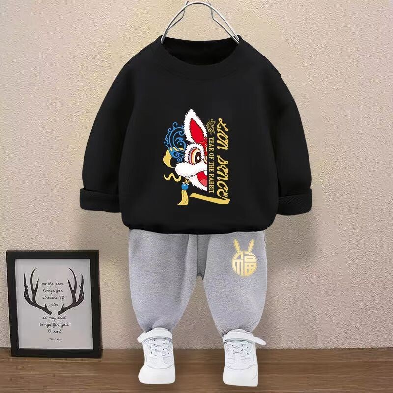 Rudens vaikų mergaičių drabužių rinkinys Vaikų berniukų animacinių filmų marginti megztiniai ir kelnių kostiumas ilgomis rankovėmis marškinėliai viršutiniai apatiniai sportiniai kostiumai