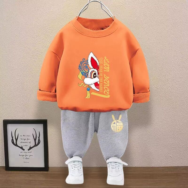 Rudens vaikų mergaičių drabužių rinkinys Vaikų berniukų animacinių filmų marginti megztiniai ir kelnių kostiumas ilgomis rankovėmis marškinėliai viršutiniai apatiniai sportiniai kostiumai