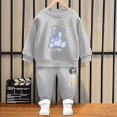 Φθινοπωρινό σετ ρούχων για κοριτσάκια Παιδικά κινούμενα σχέδια αρκουδάκι με εκτύπωση Φούτερ Μπλούζα και παντελόνι κάτω φόρμα δύο τεμαχίων