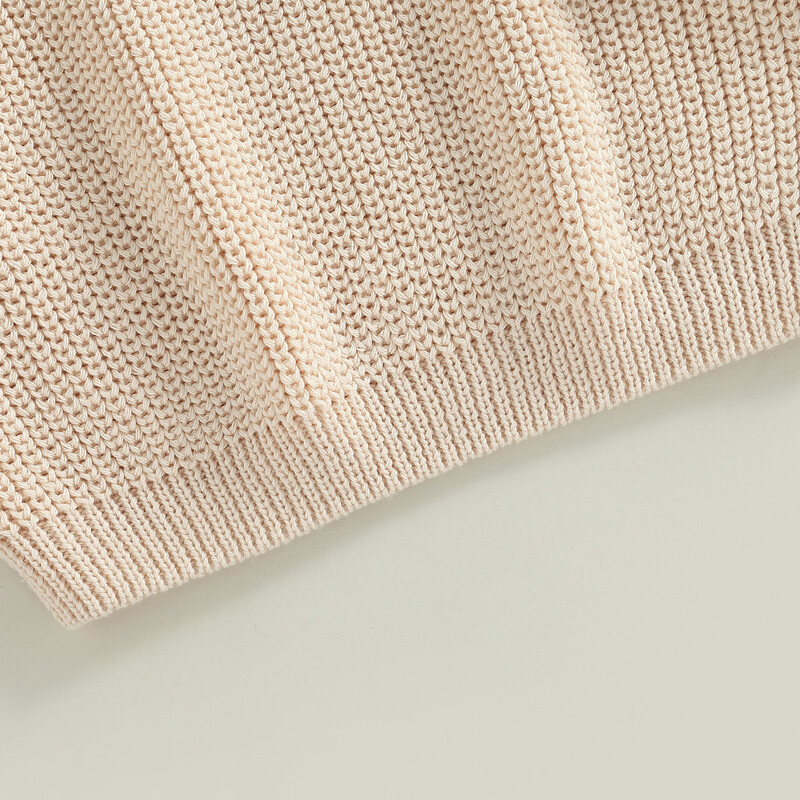 VISgogo Toddler Megztiniai su apvaliu kaklu kūdikiui ilgomis rankovėmis vienspalviai laisvi megztiniai megztiniai vaikams berniukams mergaitėms rudens žiemos megztiniai