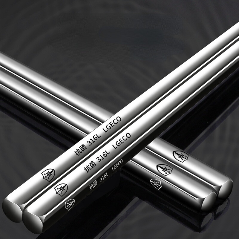 Antibakterijski štapići od nehrđajućeg čelika, metal za lasersko graviranje, neklizajući, korejsko kuhinjsko posuđe, otporno na plijesan, kinesko jelo