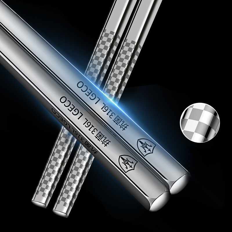 Antibakterijski štapići od nehrđajućeg čelika, metal za lasersko graviranje, neklizajući, korejsko kuhinjsko posuđe, otporno na plijesan, kinesko jelo