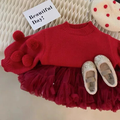 Roupa Infantil πουλόβερ κορίτσι πουλόβερ 2023 Φθινόπωρο Χαριτωμένα παιδικά ρούχα Γλυκό κορίτσι Κορυφαία ζεστά ρούχα για κορίτσια Свитер Детский