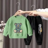 Set de haine de toamnă pentru copii, băieți, fete, hanorace imprimate cu desene animate, pulover, top și pantaloni, 2 buc, costum pentru bebeluși, treninguri de modă