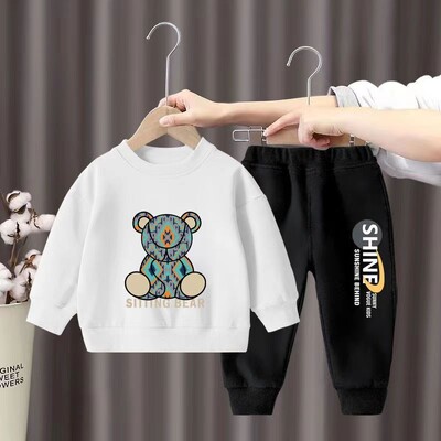 Set de haine de toamnă pentru copii, băieți, fete, hanorace imprimate cu desene animate, pulover, top și pantaloni, 2 buc, costum pentru bebeluși, treninguri de modă