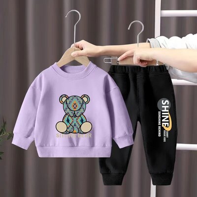 Set de haine de toamnă pentru copii, băieți, fete, hanorace imprimate cu desene animate, pulover, top și pantaloni, 2 buc, costum pentru bebeluși, treninguri de modă