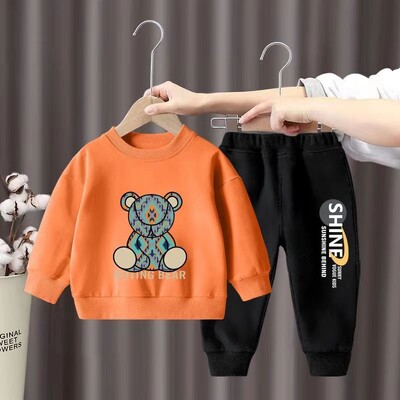 Set de haine de toamnă pentru copii, băieți, fete, hanorace imprimate cu desene animate, pulover, top și pantaloni, 2 buc, costum pentru bebeluși, treninguri de modă