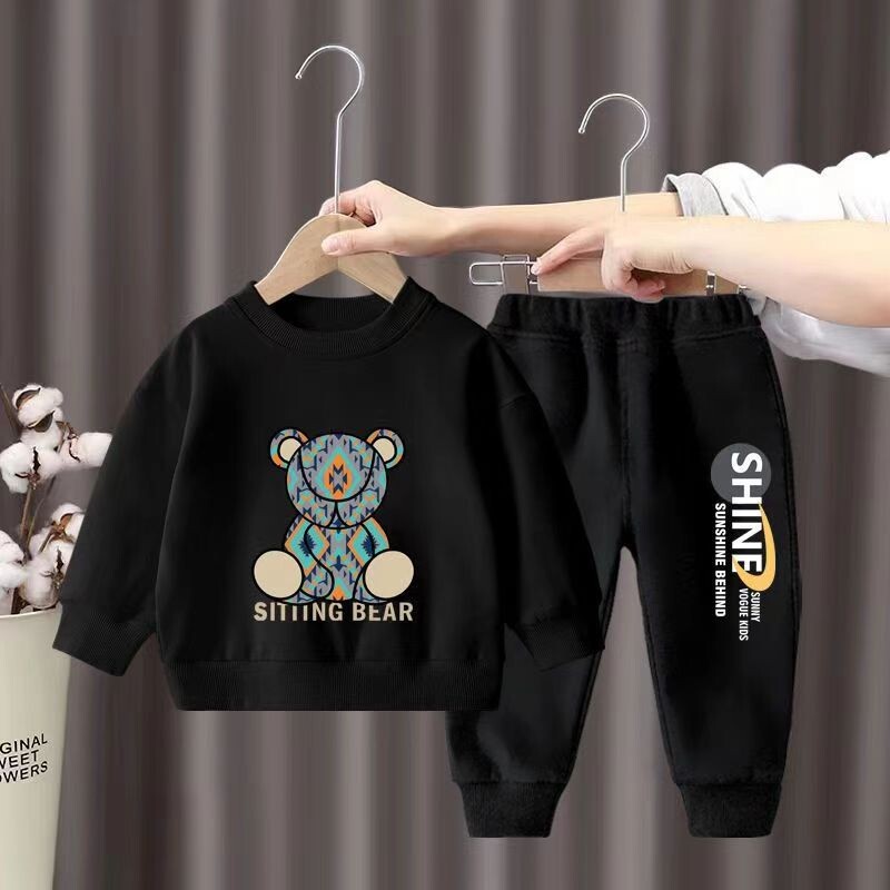 Set de haine de toamnă pentru copii, băieți, fete, hanorace imprimate cu desene animate, pulover, top și pantaloni, 2 buc, costum pentru bebeluși, treninguri de modă