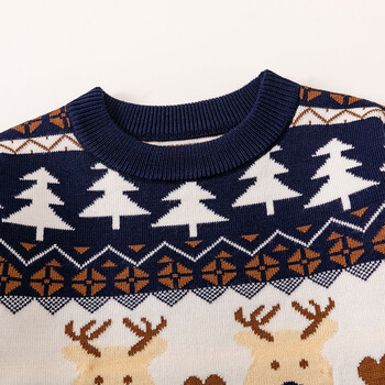 Νέο Παιδικό Χριστουγεννιάτικο Jumper Boys Cartoon Deer Knit πουλόβερ Φθινοπωρινό χειμώνα Κορίτσια Ζεστό χαριτωμένο casual παλτό 2-6 ετών