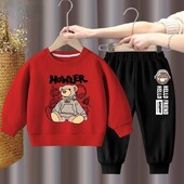 Vaikiški drabužiai Berniukams ir mergaitėms Rudeninis viršutinis ilgomis rankovėmis ir kelnės 2 dalių rinkiniai Vaikiški berniukų ir mergaičių spausdinti sportiniai kostiumai