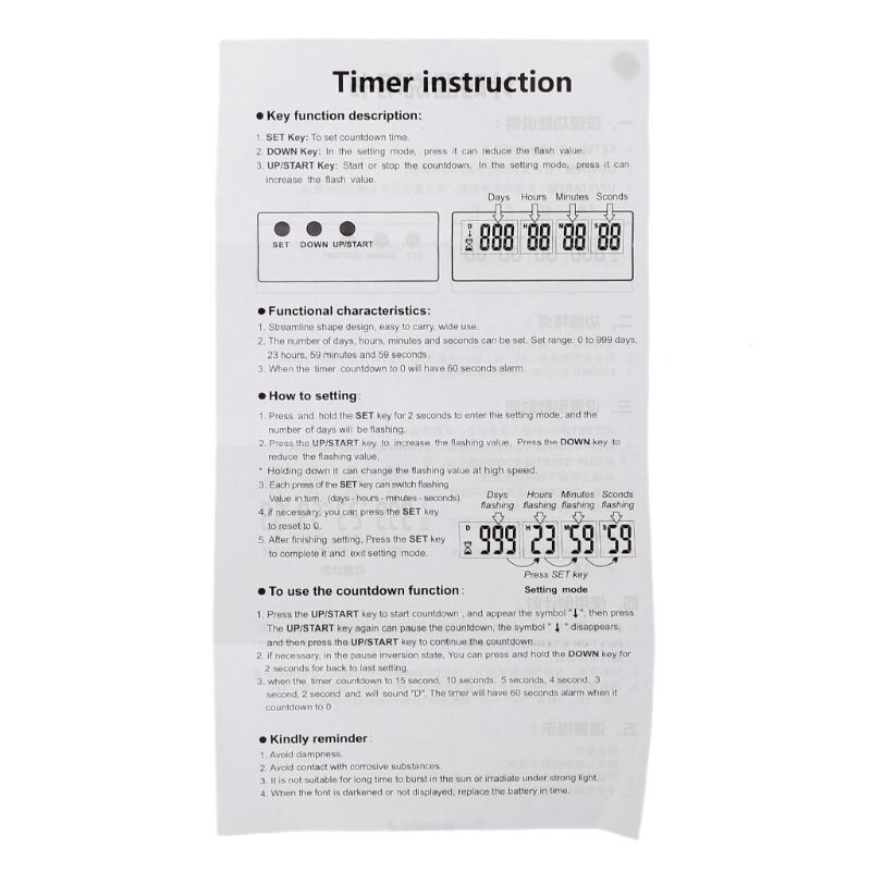 Skaitmeninis dienų atgalinės atskaitos laikmatis Didelis 999 dienų atgalinės atskaitos laikrodis, skirtas atostogauti