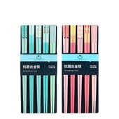 5 pāri irbuļi neslīdošiem pārtikas kociņiem Karbonādes irbulīši Atkārtoti lietojami ķīniešu irbulīši Galda piederumi Dāvanu virtuves rīki