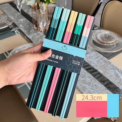 5 pāri irbuļi neslīdošiem pārtikas kociņiem Karbonādes irbulīši Atkārtoti lietojami ķīniešu irbulīši Galda piederumi Dāvanu virtuves rīki