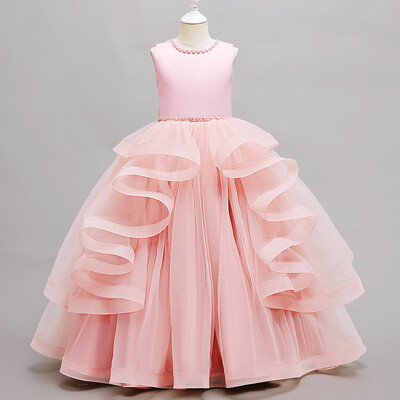 Merginos, 2024 m. vakarėlis, pamergių vakarėlis, vestuvinės išleistuvės Suknelės Komunija Krikštynos Moterys 5 7 9 11 14 metų baltai rožiniai ilgi kostiumai