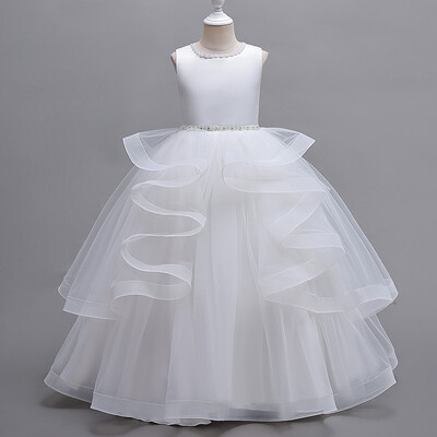 Merginos, 2024 m. vakarėlis, pamergių vakarėlis, vestuvinės išleistuvės Suknelės Komunija Krikštynos Moterys 5 7 9 11 14 metų baltai rožiniai ilgi kostiumai