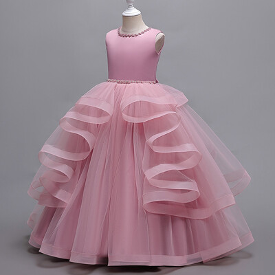 Merginos, 2024 m. vakarėlis, pamergių vakarėlis, vestuvinės išleistuvės Suknelės Komunija Krikštynos Moterys 5 7 9 11 14 metų baltai rožiniai ilgi kostiumai