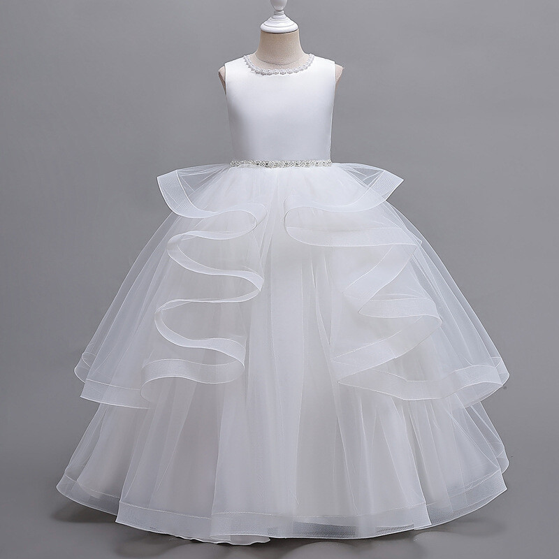 Merginos, 2024 m. vakarėlis, pamergių vakarėlis, vestuvinės išleistuvės Suknelės Komunija Krikštynos Moterys 5 7 9 11 14 metų baltai rožiniai ilgi kostiumai