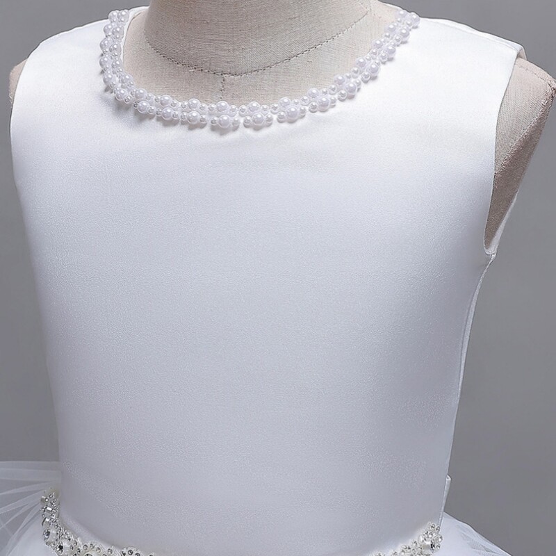 Merginos, 2024 m. vakarėlis, pamergių vakarėlis, vestuvinės išleistuvės Suknelės Komunija Krikštynos Moterys 5 7 9 11 14 metų baltai rožiniai ilgi kostiumai