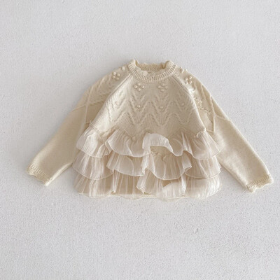 2024 Άνοιξη, παιδικό κοριτσίστικο κοριτσίστικο κορυφαίο πουλόβερ - Παιδικά συνονθύλευμα πλεκτά πανωφόρια ρούχου , Toddler Princess 2-7Y