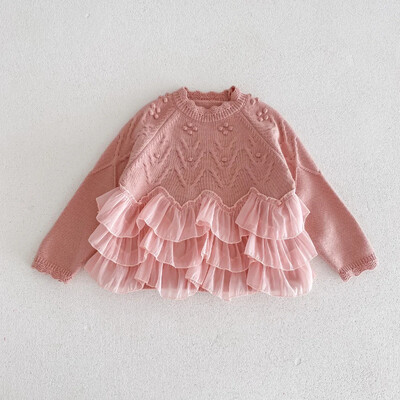 2024 Άνοιξη, παιδικό κοριτσίστικο κοριτσίστικο κορυφαίο πουλόβερ - Παιδικά συνονθύλευμα πλεκτά πανωφόρια ρούχου , Toddler Princess 2-7Y