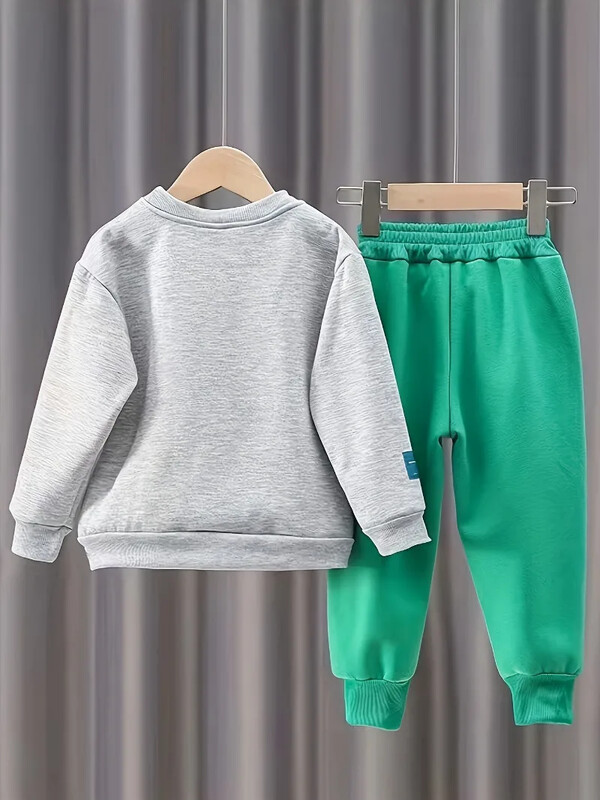 Tavaszi gyerekek fiú rajzfilm medve felső és alsó 2 részes ruhakészlet baba lány kapucnis pulóver pulóver nadrág felszerelés gyerek Ropa