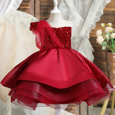 Βραδινά φορέματα για πάρτι για κορίτσια μαύρη παγιέτα για παιδιά Κομψά Παιδιά Τελετή γενεθλίων Επίσημη αποκριάτικη στολή πριγκίπισσας Vestidos