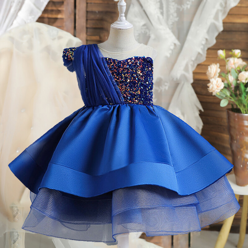 Βραδινά φορέματα για πάρτι για κορίτσια μαύρη παγιέτα για παιδιά Κομψά Παιδιά Τελετή γενεθλίων Επίσημη αποκριάτικη στολή πριγκίπισσας Vestidos