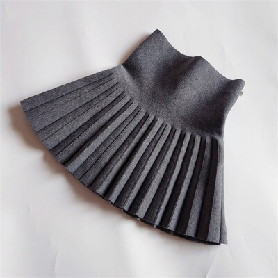 Bērnu svārki rudens/ziemas meiteņu svārki bērniem trikotāžas kroku svārki īsi svārki ar augstu vidukli kroku svārki vienkrāsaini