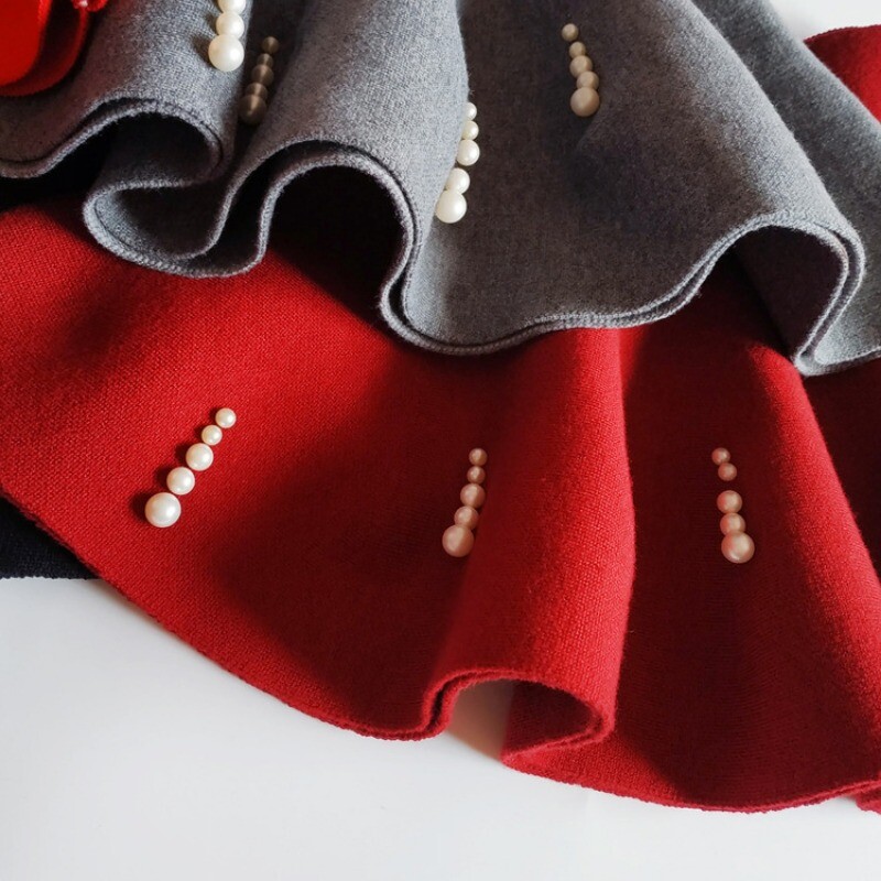 Νήπιο μωρό κοριτσάκι Πλισέ Tutu Φούστες Παιδικές Πέρλες Πλεκτή Φούστα Ψηλόμεση 2-10 Ετών Παιδικά Ρούχα Χειμώνα Φθινόπωρο SK006