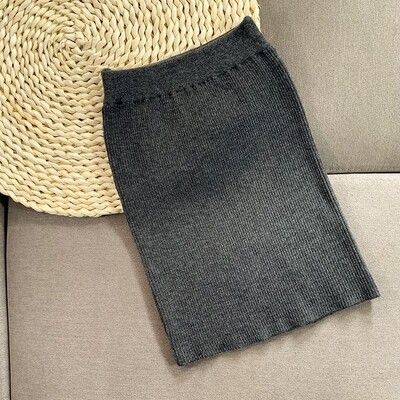 2024 Φθινόπωρο κορίτσια 1-8 ετών Casual πλέξιμο φούστα απλά χρώματα