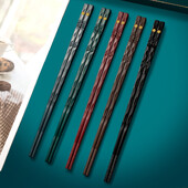 5 pár kínai japán pálcika Sushi pálcika Evőpálcika Újrafelhasználható ötvözetből készült evőpálcika Otthoni konyhai étkészletek szerszámtartozékok