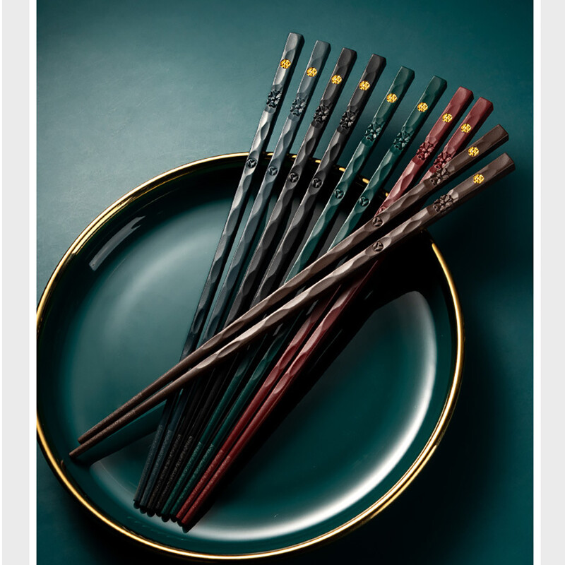 5 pár kínai japán pálcika Sushi pálcika Evőpálcika Újrafelhasználható ötvözetből készült evőpálcika Otthoni konyhai étkészletek szerszámtartozékok