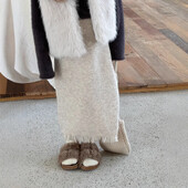 Παιδικά Ρούχα Κορίτσια Φθινόπωρο και Χειμώνας Νέα φούστα Κορεάτικου στυλ Πλεκτή Μονόχρωμη Μόδα Κορίτσια Μαλακή άνετη μάλλινη φούστα