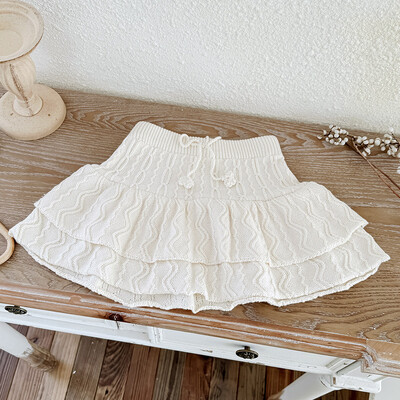 2024 Φθινόπωρο Χειμώνας για βρέφη Παιδική κοντή φούστα για μωρά για κοριτσάκια Νέα παιδική μωρό κορίτσι πλεκτή Παιδική μισή φούστα σε στυλ κολεγίου