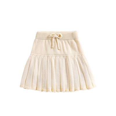 Jauki bērnu kokvilnas slidotājs klasiskā minimālisma dizaina maziem bērniem, meitenēm, adītiem kroku svārkiem ar šortiem