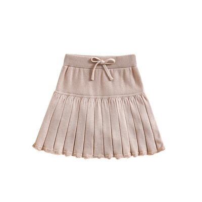 Jauki bērnu kokvilnas slidotājs klasiskā minimālisma dizaina maziem bērniem, meitenēm, adītiem kroku svārkiem ar šortiem