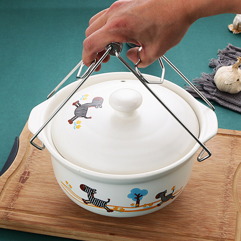 Nerūdijančio plieno sulankstomas karšto indo spaustukas, apsaugantis nuo nuplikimo puodo lėkštės spaustukai, žnyplės, garinami indai, griebtuvų laikikliai, virtuvės reikmenys