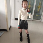 2024 Jauna vasara Rudens pavasaris ziema meitene mazulis bērni bērni PU mākslīgā āda Svārki ikdienas Ērts apģērbs